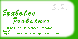 szabolcs probstner business card